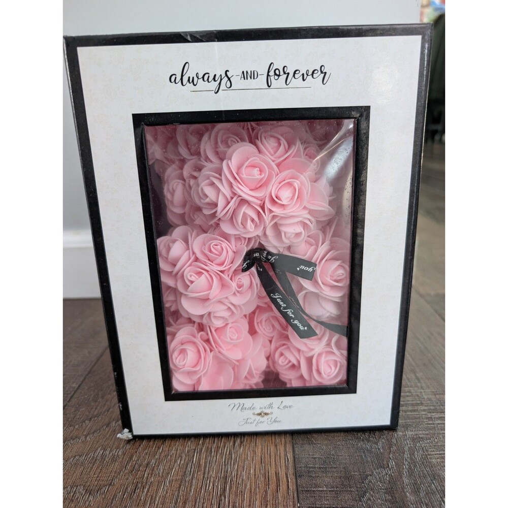 Always And Forever 10” Flower Bears Pink Flower New In Box Valentine’s gift!!